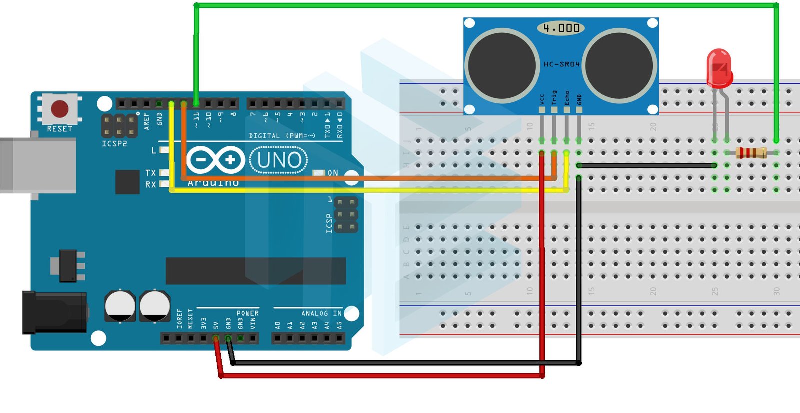 Ultrasonik Sensör ile Led Kullanımı